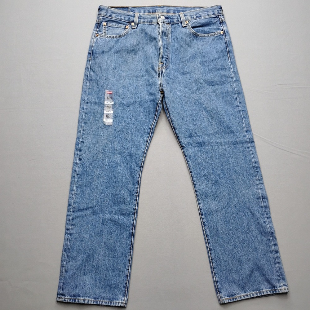 Levis 501 Original Fit Jeans Mens 36x30 Blue Denim Button Fly 00501-0193
